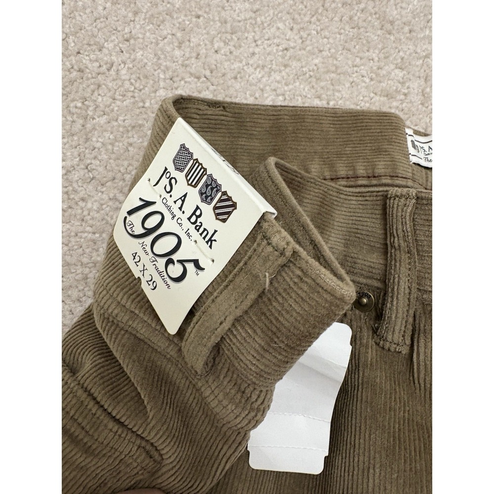 VTG Y2K New Jos A. Bank Brown Corduroy Preppy Pants Size 42x29 Tailored Fit - Picture 3 of 6